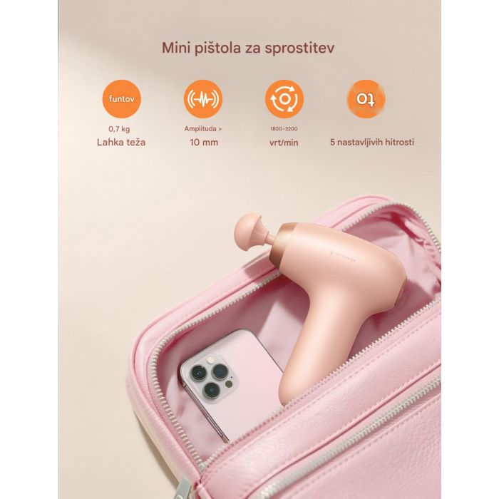 TAOTRONICS Masažna mini pištola roza TAOTRONICS Masažna mini pištola roza