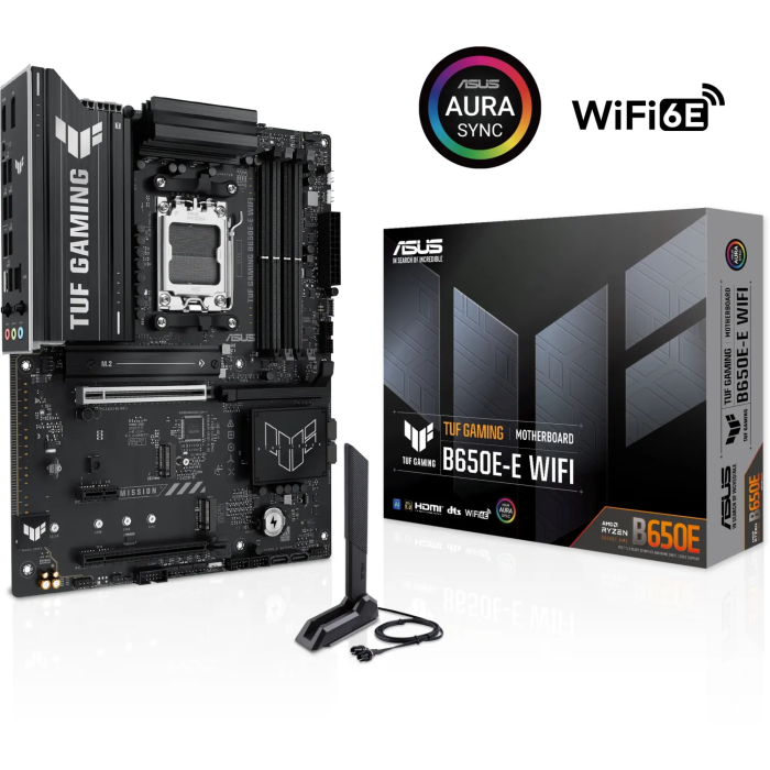 ASUS TUF GAMING B650E-E WIFI, DDR5, SATA3, USB3.2Gen2x2, DP, 2.5GbE, AM5 ATX ASUS TUF GAMING B650E-E WIFI, DDR5, SATA3, USB3.2Gen2x2, DP, 2.5GbE, AM5 ATX