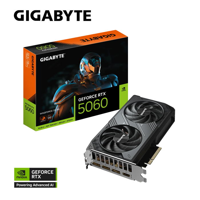 Grafična kartica GIGABYTE GeForce RTX 5060 Windforce OC 8G, 8GB GDDR7, PCI-E 5.0 Grafična kartica GIGABYTE GeForce RTX 5060 Windforce OC 8G, 8GB GDDR7, PCI-E 5.0