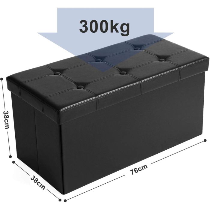 SONGMICS zložljiv tabure s shranjevalnim prostorom, 80 L SONGMICS zložljiv tabure s shranjevalnim prostorom, 80 L