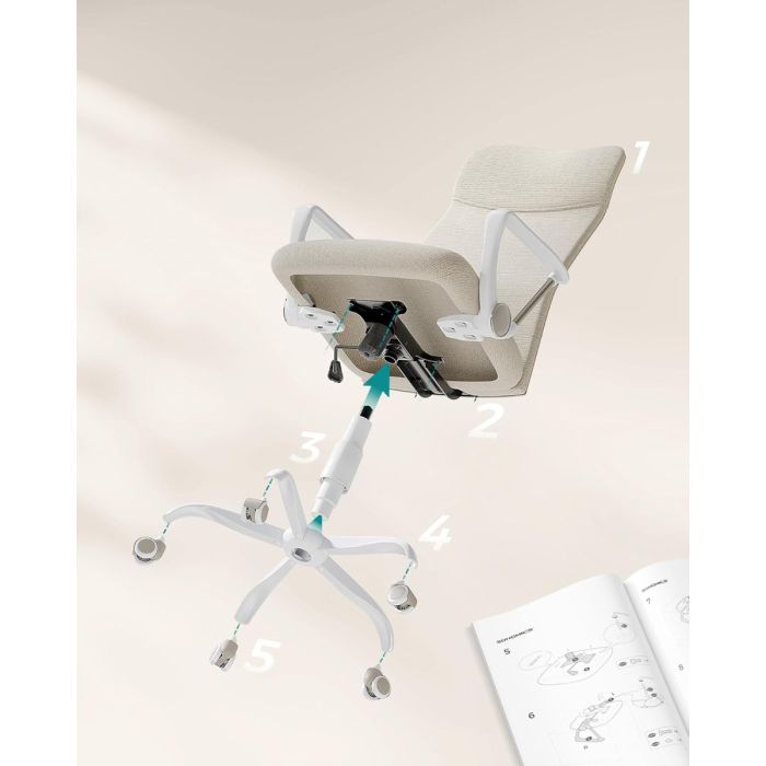 SONGMICS ergonomski pisarniški stol bež SONGMICS ergonomski pisarniški stol bež