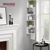 VASAGLE kotni stenski regal, 5-nivojski, 20 × 20 × 127,5 cm, mat bela VASAGLE kotni stenski regal, 5-nivojski, 20 × 20 × 127,5 cm, mat bela