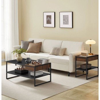 VASAGLE stranska mizica, rustikalno rjava VASAGLE stranska mizica, rustikalno rjava