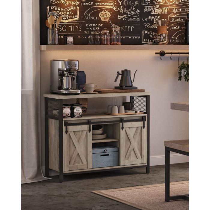 VASAGLE stranska omarica v industrijskem slogu, 100 × 33 × 80 cm