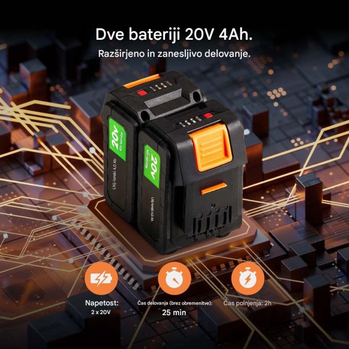 VonHaus 2-v-1 brezžični prezračevalnik in vertikulator za trato, 40 V VonHaus 2-v-1 brezžični prezračevalnik in vertikulator za trato, 40 V