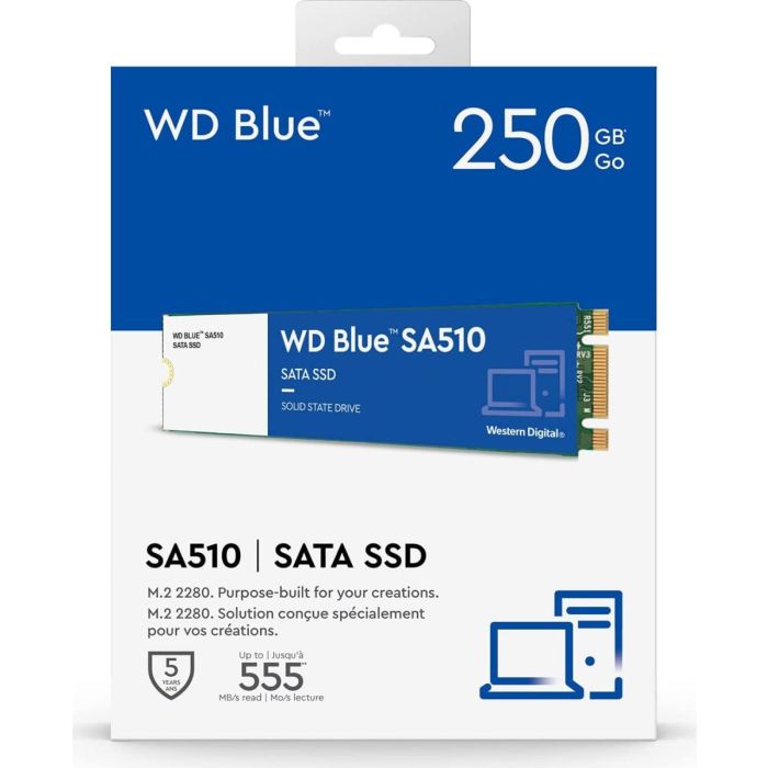 WD 250GB Blue SA510 M.2 2280 SATA 6Gb/s SSD disk WD 250GB Blue SA510 M.2 2280 SATA 6Gb/s SSD disk