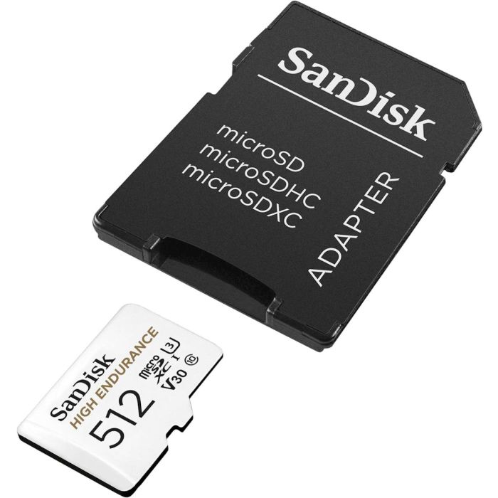 SanDisk High Endurance video microSDHC 512GB + SD Adapter Full HD / 4K video, do 100/40 MB/s C10, U3 SanDisk High Endurance video microSDHC 512GB + SD Adapter Full HD / 4K video, do 100/40 MB/s C10, U3