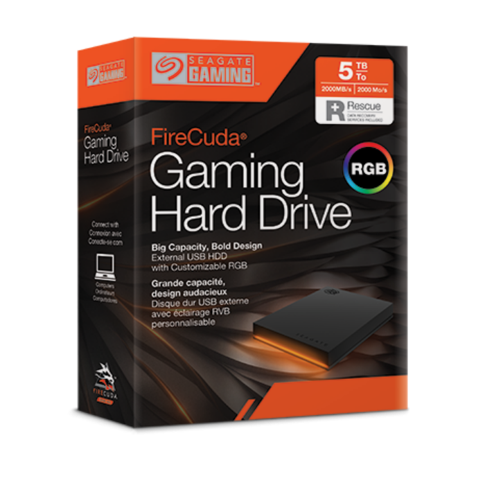 Seagate 5TB FireCuda Gaming USB 3.0 RGB zunanji HDD disk Seagate 5TB FireCuda Gaming USB 3.0 RGB zunanji HDD disk