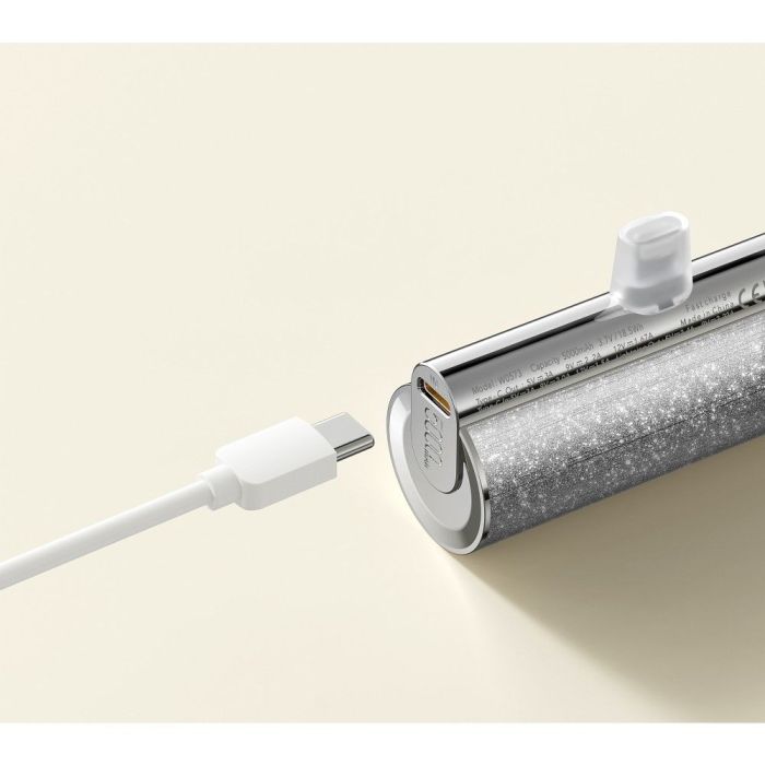 VEGER prenosna baterija z vgrajenim priključkom Type-C 5000mAh, srebrna VEGER prenosna baterija z vgrajenim priključkom Type-C 5000mAh, srebrna