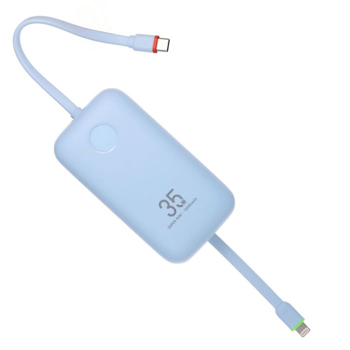 VEGER prenosna baterija z vgrajenimi kabli 10000 mAh, modra VEGER prenosna baterija z vgrajenimi kabli 10000 mAh, modra