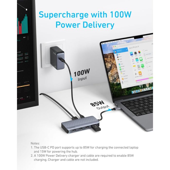 Anker USB-C Hub 7v1, Dual Display Anker USB-C Hub 7v1, Dual Display