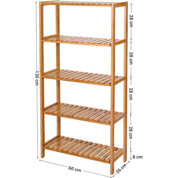 SONGMICS Bamboo naravni regal 60 x 26 x 130 cm, BCB35Y SONGMICS Bamboo naravni regal 60 x 26 x 130 cm, BCB35Y