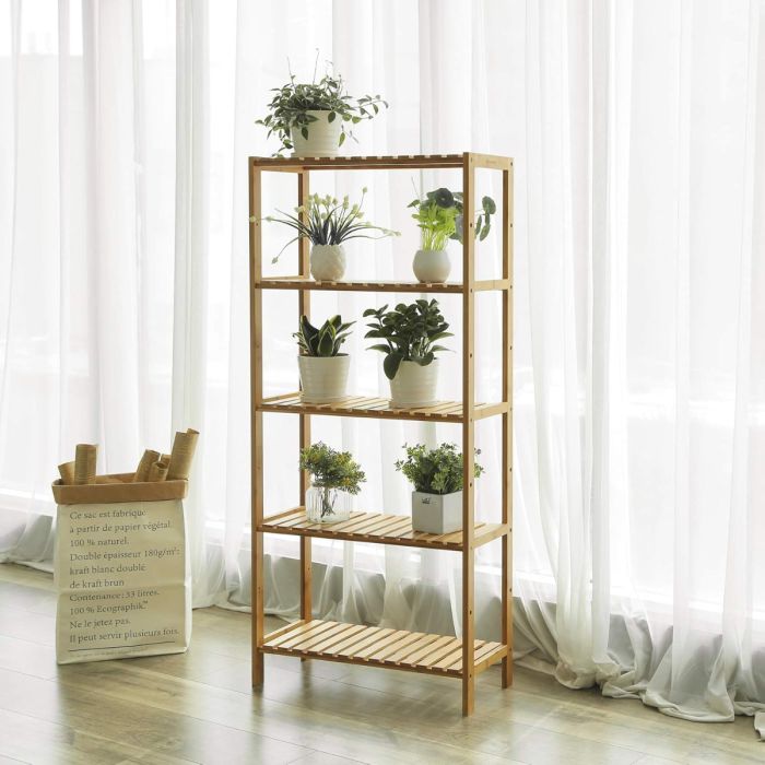 SONGMICS Bamboo naravni regal 60 x 26 x 130 cm, BCB35Y SONGMICS Bamboo naravni regal 60 x 26 x 130 cm, BCB35Y