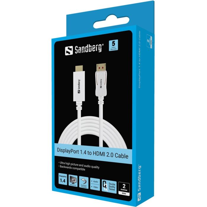 Sandberg DisplayPort 1.4 /HDMI 4k@60Hz 2m Sandberg DisplayPort 1.4 /HDMI 4k@60Hz 2m