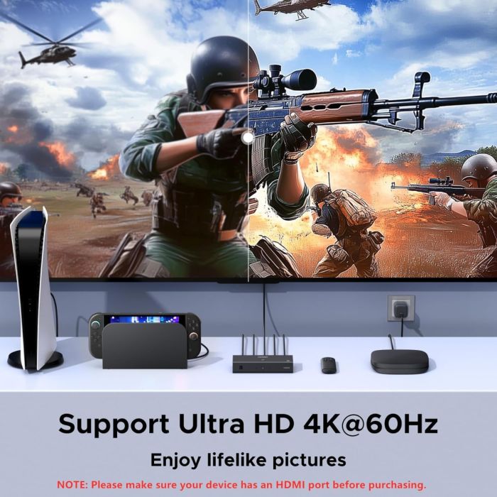 Ugreen HDMI stikalo 4K@60Hz, razdelilnik 3 v 1 s HDR+ podporo Ugreen HDMI stikalo 4K@60Hz, razdelilnik 3 v 1 s HDR+ podporo