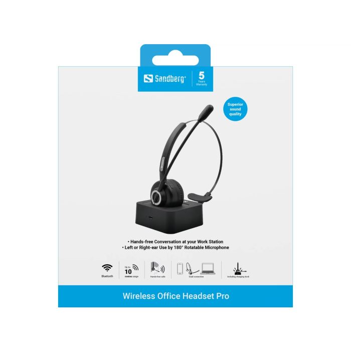 Sandberg Wireless Office Headset Pro brezžične slušalke Sandberg Wireless Office Headset Pro brezžične slušalke