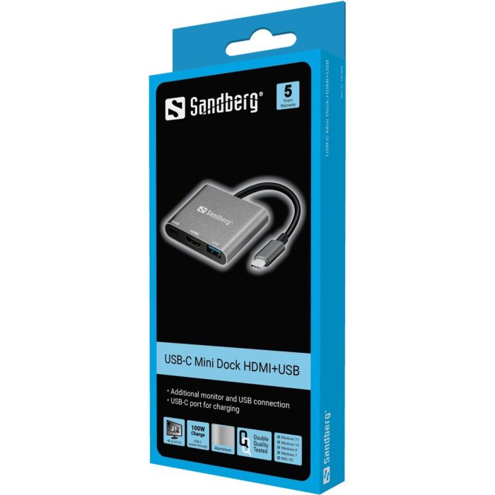 Sandberg USB-C Mini Dock HDMI+USB Sandberg USB-C Mini Dock HDMI+USB
