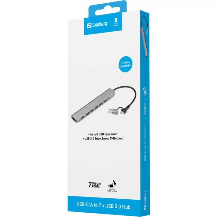 Sandberg USB-C/A v 7 x USB 3.0 HUB Sandberg USB-C/A v 7 x USB 3.0 HUB