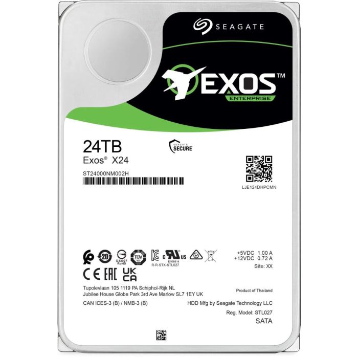 Seagate 24TB Exos X24 3,5 SATA 6Gb/s 7200rpm 512MB HDD disk Seagate 24TB Exos X24 3,5 SATA 6Gb/s 7200rpm 512MB HDD disk