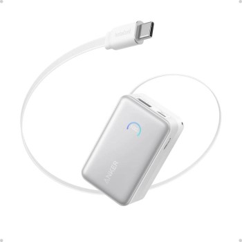 Anker Nano Power Bank 10000 mAh, 45W z vgrajenim USB-C kablom, bel Anker Nano Power Bank 10000 mAh, 45W z vgrajenim USB-C kablom, bel