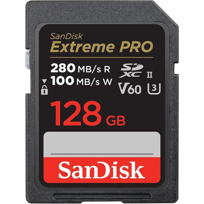 SanDisk Extreme PRO 128GB V60 UHS-II SD, 280/100MB/s,V60,C10,UHS-II SANDISK SanDisk Extreme PRO 128GB V60 UHS-II SD, 280/100MB/s,V60,C10,UHS-II