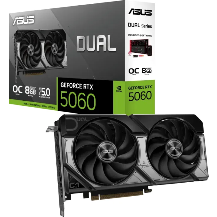 Grafična kartica ASUS Dual GeForce RTX 5060 OC, 8GB GDDR7, PCI-E 5.0 ASUS Grafična kartica ASUS Dual GeForce RTX 5060 OC, 8GB GDDR7, PCI-E 5.0