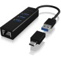 IcyBox  IB-HUB1419-LAN USB-A/C mrežna kartica in 4-portni HUB IcyBox  IB-HUB1419-LAN USB-A/C mrežna kartica in 4-portni HUB