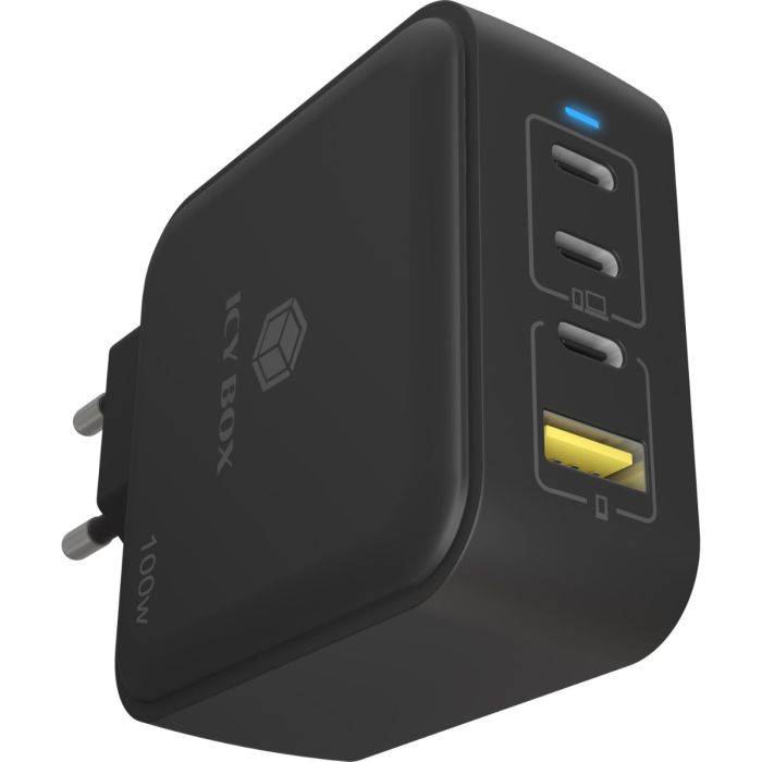 IcyBox IB-PS1040-PD 4-portni USB-C/A 100W GaN polnilec