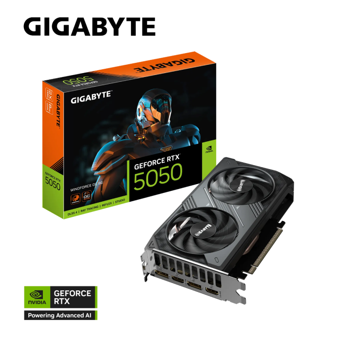 Grafična kartica GIGABYTE GeForce RTX 5050 Windforce OC 8G, 8GB GDDR6, PCI-E 5.0