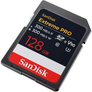 SanDisk Extreme PRO 128GB SDXC spominska kartica, 300MB/s branje/pisanje, 8K, V90, UHS-II