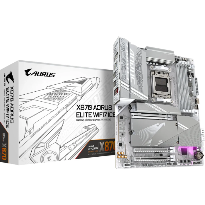 GIGABYTE X870 AORUS ELITE WIFI7 ICE, DDR5, SATA3, USB4, DP, 2.5GbE, WiFi 7, AM5 ATX GIGABYTE GIGABYTE X870 AORUS ELITE WIFI7 ICE, DDR5, SATA3, USB4, DP, 2.5GbE, WiFi 7, AM5 ATX