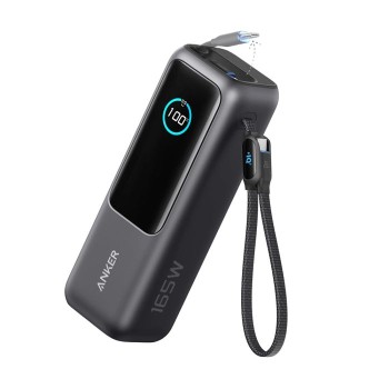 Anker Powerbank 25000 mAh z vgrajenim kablom USB-C, 165W, črn Anker Powerbank 25000 mAh z vgrajenim kablom USB-C, 165W, črn