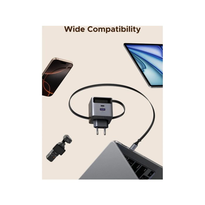 Ugreen Retractable 45W GaN USB-C polnilec UGREEN Ugreen Retractable 45W GaN USB-C polnilec