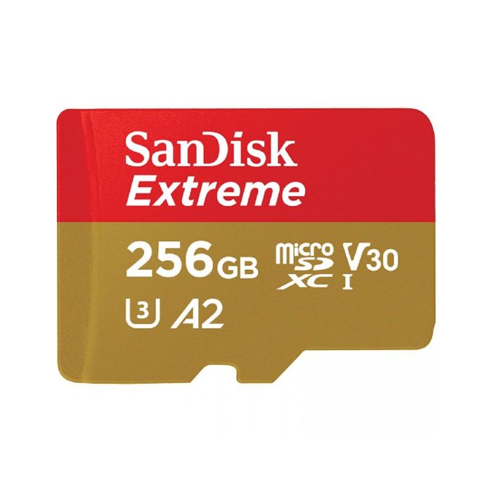 SanDisk Extreme microSDXC 256GB + SD Adapter 190MB/s & 130MB/s A2 C10 V30 UHS-I U3 SANDISK SanDisk Extreme microSDXC 256GB + SD Adapter 190MB/s & 130MB/s A2 C10 V30 UHS-I U3