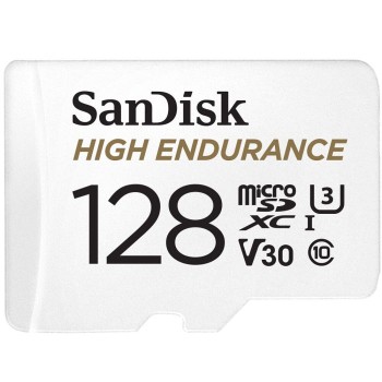 SanDisk High Endurance video microSDHC 128GB + SD Adapter Full HD / 4K video, do 100/40 MB/s C10, U3