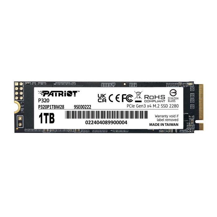 Patriot P320 1TB M.2 NVMe SSD PCIe Gen 3 x4 PATRIOT Patriot P320 1TB M.2 NVMe SSD PCIe Gen 3 x4