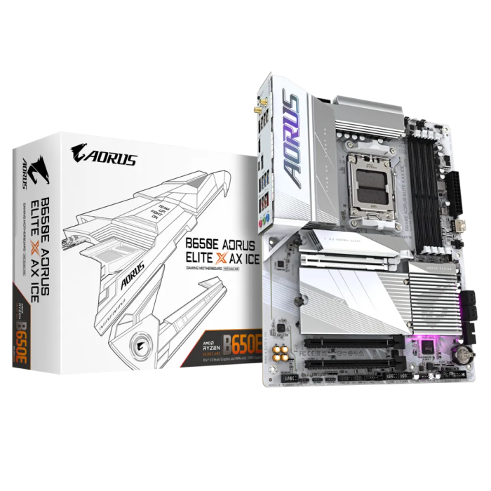GIGABYTE B650E A ELITE X ICE, DDR5, SATA3, USB3.2Gen2x2, DP, 2.5GbE, WiFi 6E, AM5 ATX GIGABYTE GIGABYTE B650E A ELITE X ICE, DDR5, SATA3, USB3.2Gen2x2, DP, 2.5GbE, WiFi 6E, AM5 ATX
