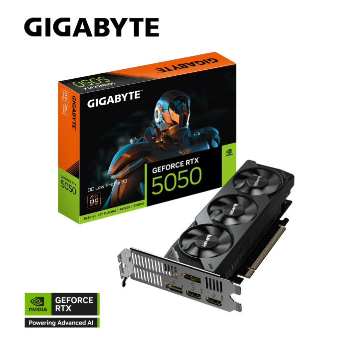 Grafična kartica GIGABYTE GeForce RTX 5050 OC Low Profile 8G, 8GB GDDR6, PCI-E 5.0 GIGABYTE Grafična kartica GIGABYTE GeForce RTX 5050 OC Low Profile 8G, 8GB GDDR6, PCI-E 5.0