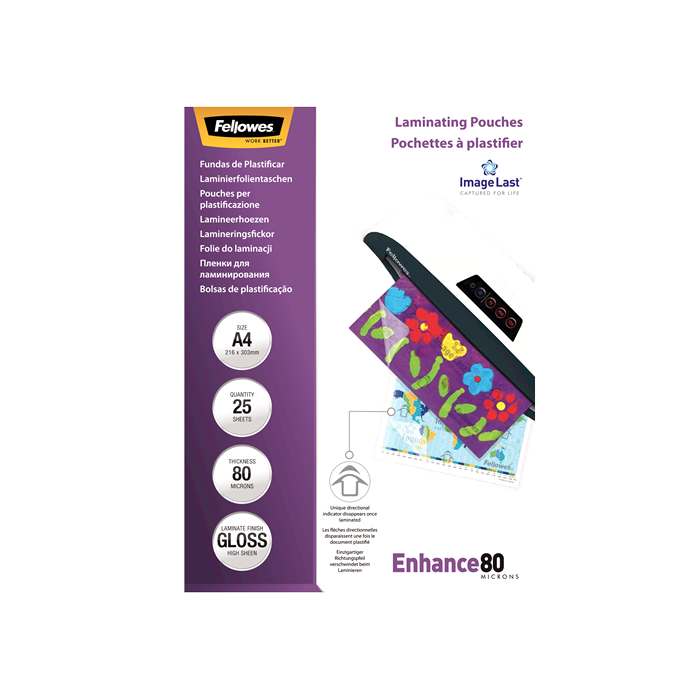 Fellowes žepki za plastificiranje A4, 80 mic, 25 kosov