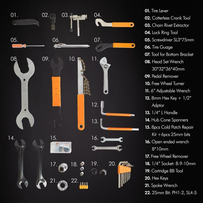 VonHaus 35-delni set ročnega orodja za kolo VONHAUS VonHaus 35-delni set ročnega orodja za kolo