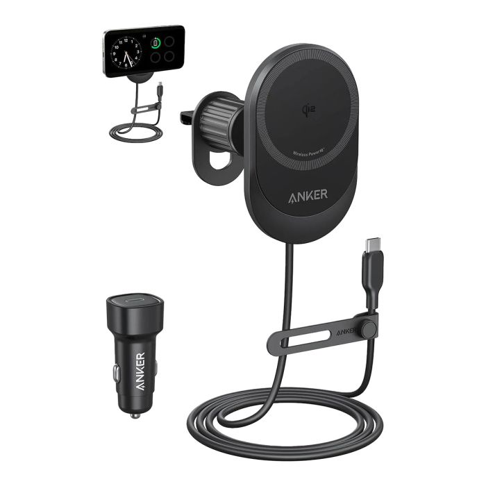 Anker MagGo brezžični avtopolnilec z vgrajenim USB-C kablom, 15W ANKER Anker MagGo brezžični avtopolnilec z vgrajenim USB-C kablom, 15W