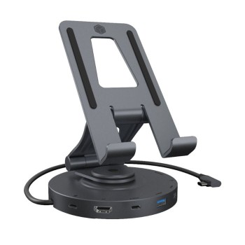IcyBox IB-TH100-DK vrtljiv nosilec za tablico ali telefon z USB-C priključkom