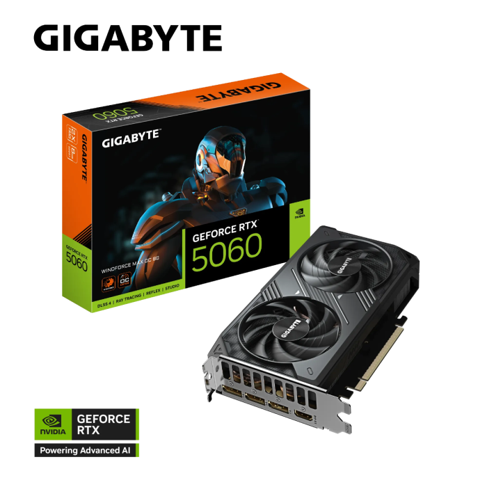 Grafična kartica GIGABYTE GeForce RTX 5060 Windforce MAX OC 8G, 8GB GDDR7, PCI-E 5.0 GIGABYTE Grafična kartica GIGABYTE GeForce RTX 5060 Windforce MAX OC 8G, 8GB GDDR7, PCI-E 5.0