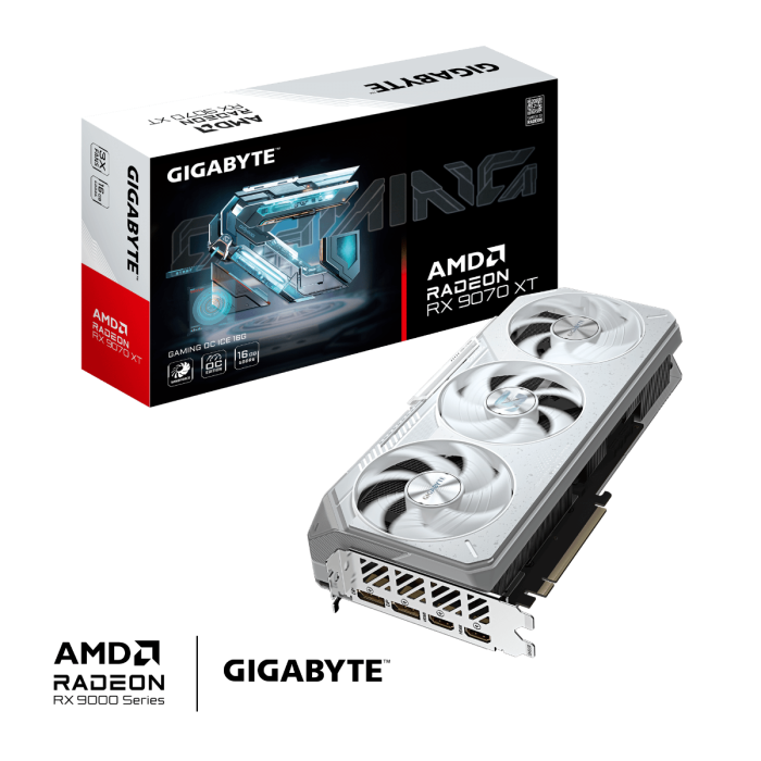 Grafična kartica GIGABYTE Radeon RX 9070 XT GAMING OC ICE 16G, 16GB GDDR6, PCI-E 5.0 GIGABYTE Grafična kartica GIGABYTE Radeon RX 9070 XT GAMING OC ICE 16G, 16GB GDDR6, PCI-E 5.0