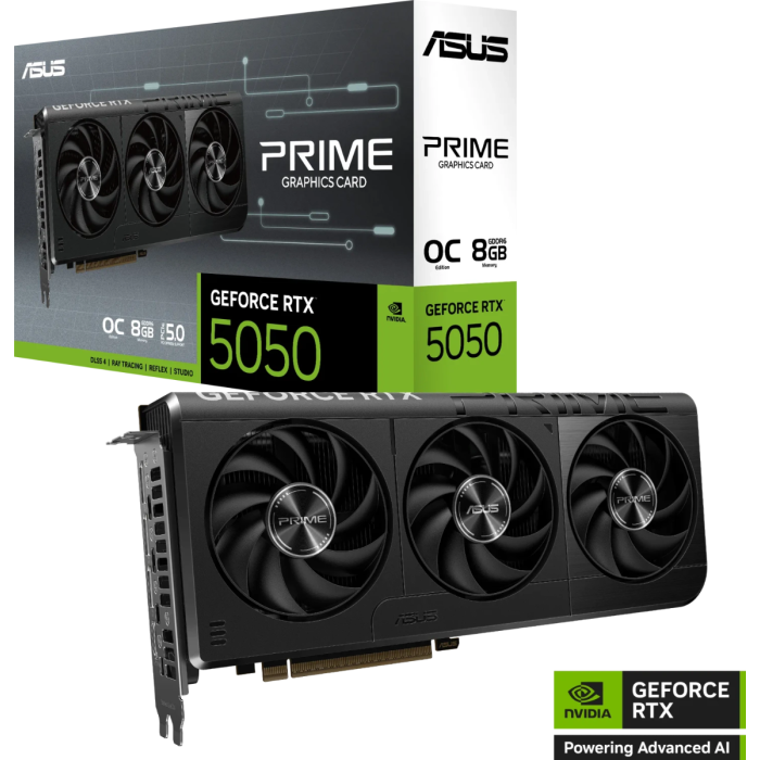 Grafična kartica ASUS Prime GeForce RTX 5050 OC, 8GB GDDR6, PCI-E 5.0 ASUS Grafična kartica ASUS Prime GeForce RTX 5050 OC, 8GB GDDR6, PCI-E 5.0