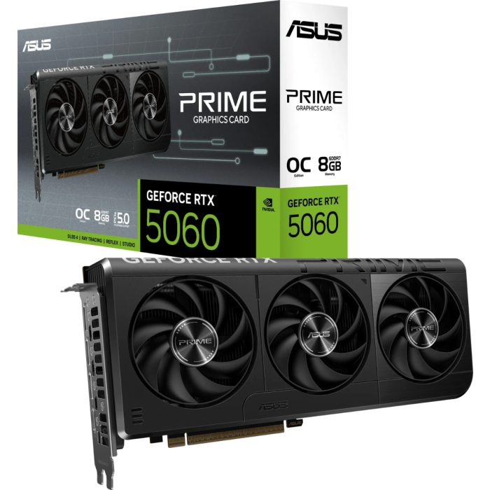 Grafična kartica ASUS Prime GeForce RTX 5060 OC, 8GB GDDR7, PCI-E 5.0 ASUS Grafična kartica ASUS Prime GeForce RTX 5060 OC, 8GB GDDR7, PCI-E 5.0