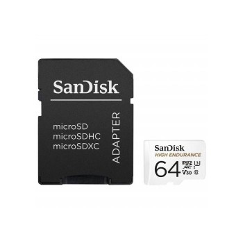 SanDisk High Endurance video microSDHC 64GB + SD Adapter Full HD / 4K video, do 100/40 MB/s C10, U3,