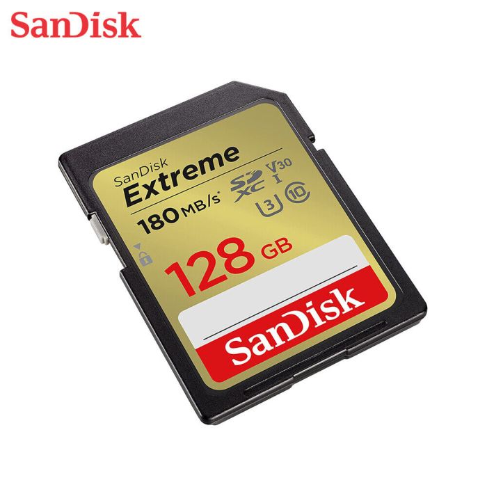 SanDisk Extreme 128GB SDXC spominska kartica + 1 leto RescuePRO Deluxe do180MB/s & 90MB/s branje/zap