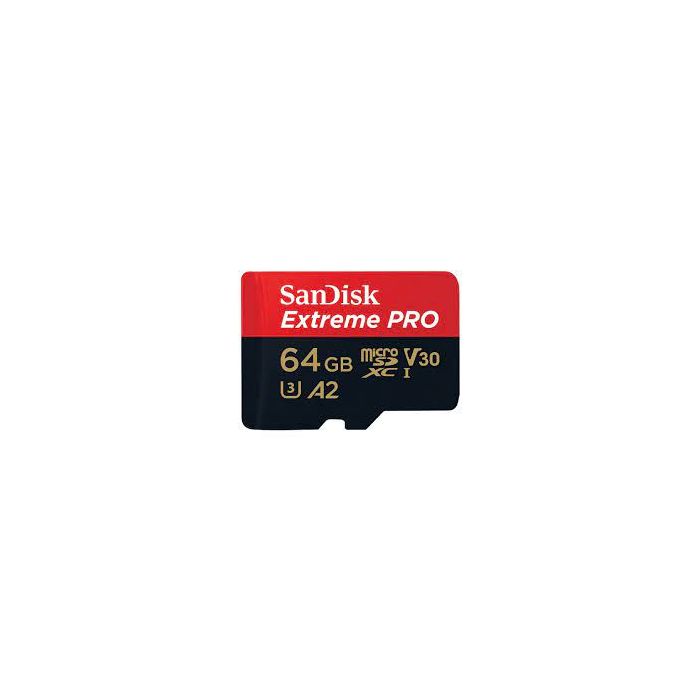 SanDisk Extreme PRO microSDXC 64GB + SD Adapter do 200MB/s & 90MB/sA2 C10 V30 UHS-I U3