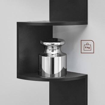 VASAGLE stenska kotna polica, črna